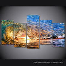 HD Printed Sunset Light Reflecting in The Wave Painting on Canvas Room Decoration Print Poster Picture Mc-047